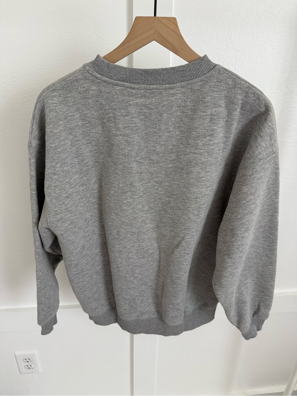 Anine Bing Spencer Sweatshirt in Grey Melange - Picture 5 of 5